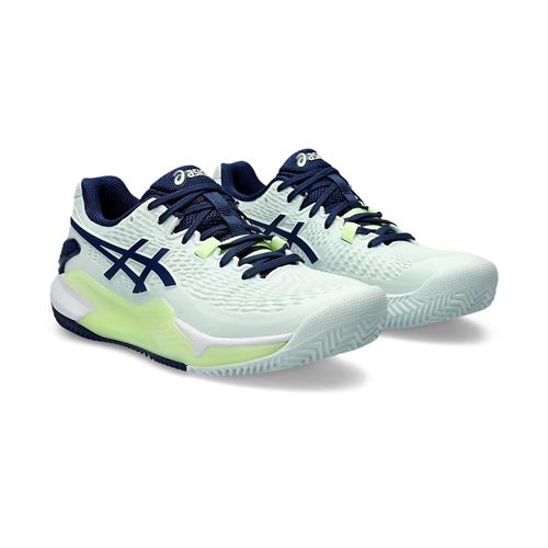 Asics Gel-Resolution 9 Clay Women's Tennis Shoes (Pale Mint/Blue Expanse)