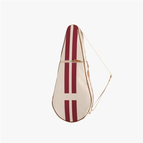 My Style Bags The Go-To Glamour Tennis Racquet Holder Natural with Red Stripes