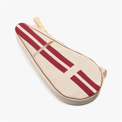 My Style Bags The Go-To Glamour Tennis Racquet Holder Natural with Red Stripes