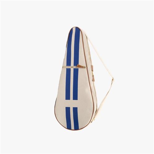 My Style Bags The Go-To Glamour Tennis Racquet Holder Natural with Blue Stripes