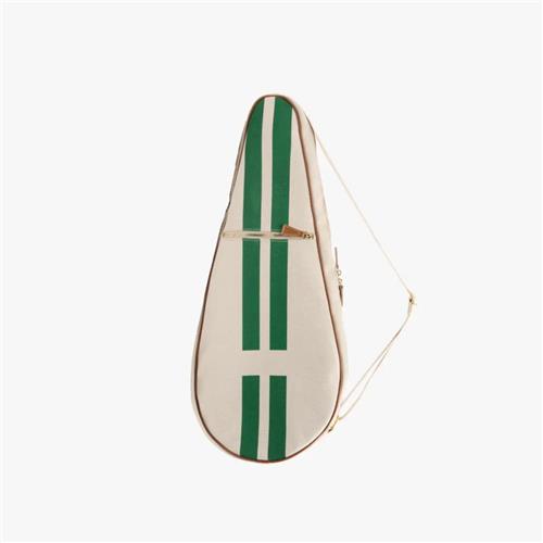 My Style Bags The Go-To Glamour Tennis Racquet Holder Natural with Green Stripes