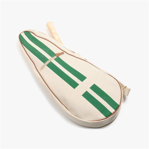 My Style Bags The Go-To Glamour Tennis Racquet Holder Natural with Green Stripes