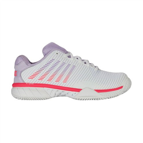 K-Swiss Hypercourt Express 2 CLAY Womens Shoes (White/ Orchid Petal/ Neon Blaze)