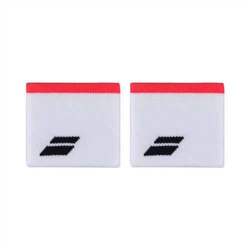 Babolat Logo Wristband 2 Pack (White/Strike Red)
