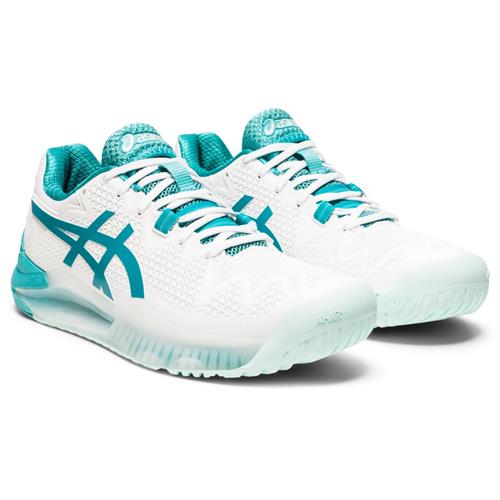 Asics Gel-Resolution 8 Womens Shoe (White/Lagoon)