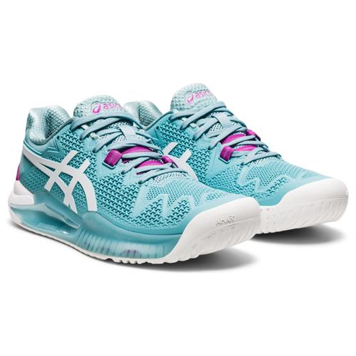 Asics Gel-Resolution 8 Womens Shoe (Smoke Blue/White)