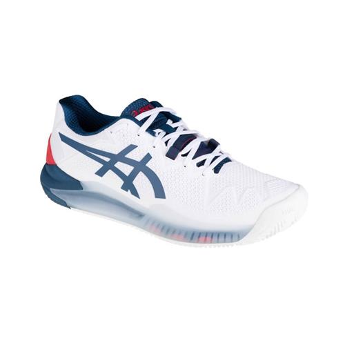Asics Gel-Resolution 8 Clay Mens Shoe  (White/Mako Blue)
