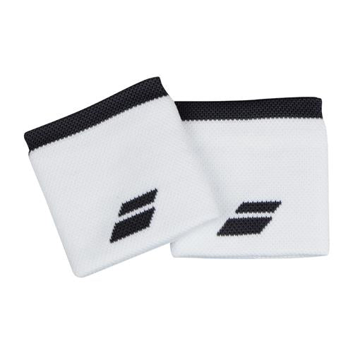 Babolat Logo Wristband Jumbo 2 Pack (White/Dark Grey)