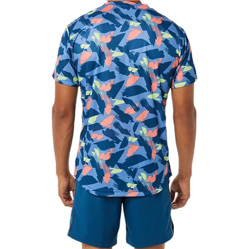 Asics Mens Match Graphic Short Sleeved Top (Light Indigo)
