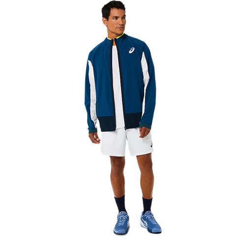 Asics Mens Match Jacket (Mako Blue/Brilliant White)