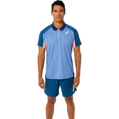 Asics Mens Match Actibreeze Polo Shirt (Light Indigo)