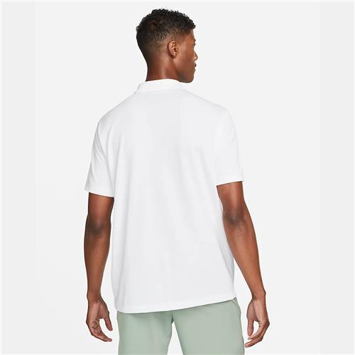 Nike Court Dri-Fit Mens Tennis Solid Polo (White/Black)