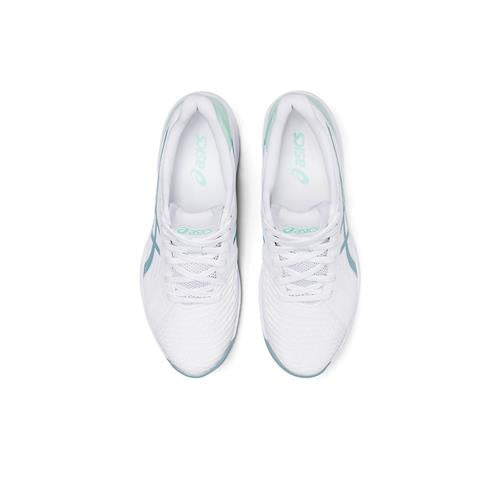 Asics Solution Swift FF Clay Womens Tennis Shoes (White/Smoke Blue)