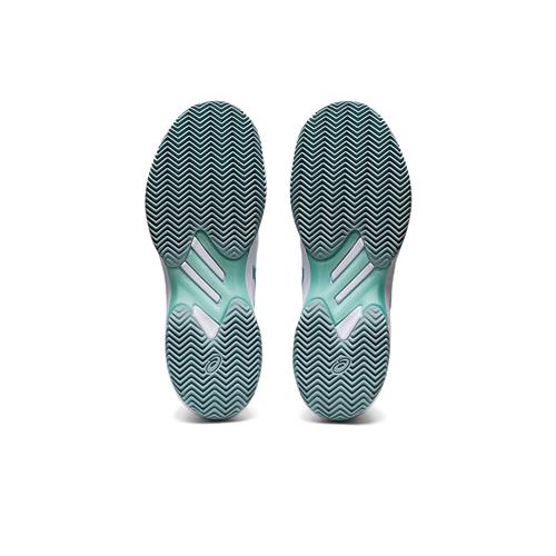 Asics Solution Swift FF Clay Womens Tennis Shoes (White/Smoke Blue)
