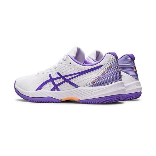 Asics Solution Swift FF Clay Women's Tennis Shoes (White/Amethyst)