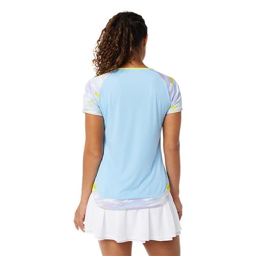 Asics Womens Court Graphic SS Top (Arctic Sky)