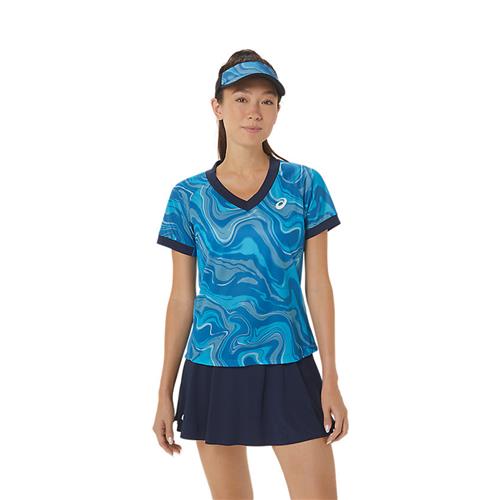 Asics Women's Match Graphic SS Top (Reborn Blue)