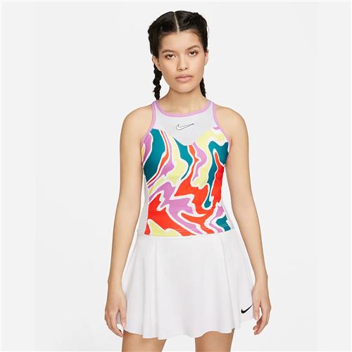 Nike Court Womens Dri-Fit Slam Tank (Rush Fuchsia/Football Grey/Rush Fuchsia/White)
