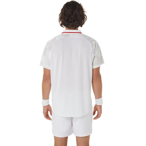 Asics Mens Court Graphic Polo-Shirt (Brilliant White)