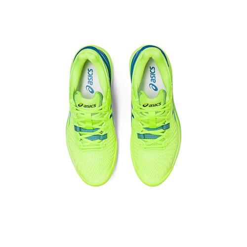 Asics Gel-Resolution 9 Clay Women's Tennis Shoes (Hazrd Green/Reborn Blue)