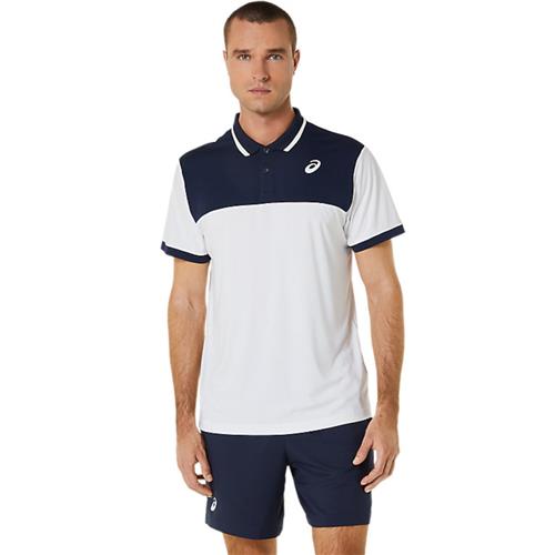 Asics Men's Court Polo Shirt (Brilliant White/Midnight)