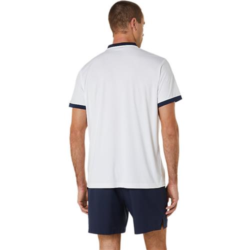 Asics Men's Court Polo Shirt (Brilliant White/Midnight)