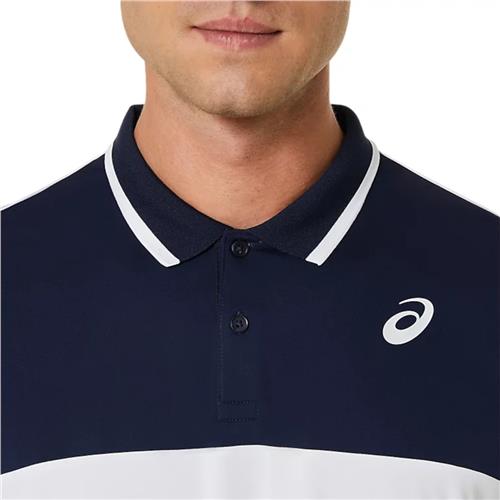 Asics Men's Court Polo Shirt (Brilliant White/Midnight)