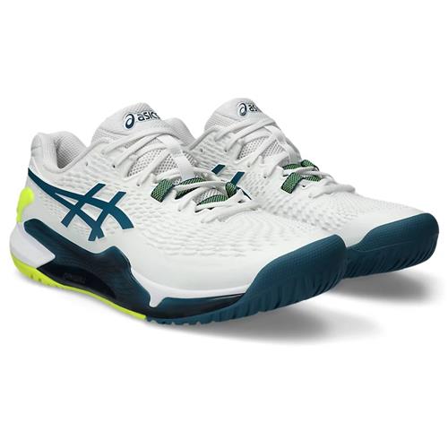 Asics Gel-Resolution 9 Men's tennis Shoes (White/Restful Teal)