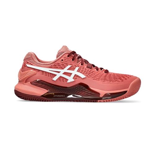 Asics Gel-Resolution 9 Clay Women's Tennis Shoes (Light Garnet/White)