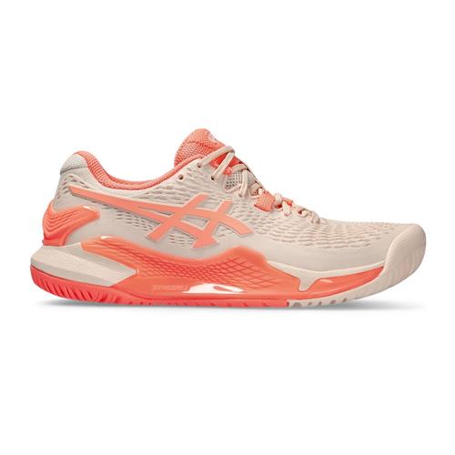 Asics Gel-Resolution 9 Womens Tennis Shoes (Pearl Pink/Sun Coral)