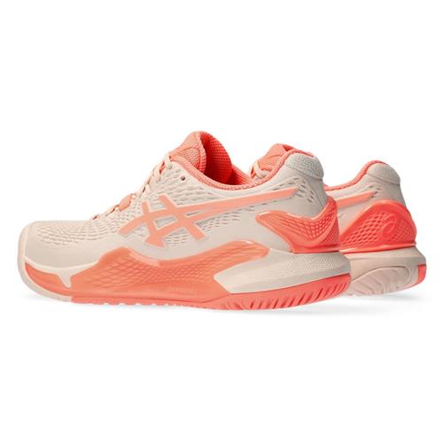 Asics Gel-Resolution 9 Womens Tennis Shoes (Pearl Pink/Sun Coral)