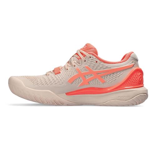 Asics Gel-Resolution 9 Womens Tennis Shoes (Pearl Pink/Sun Coral)