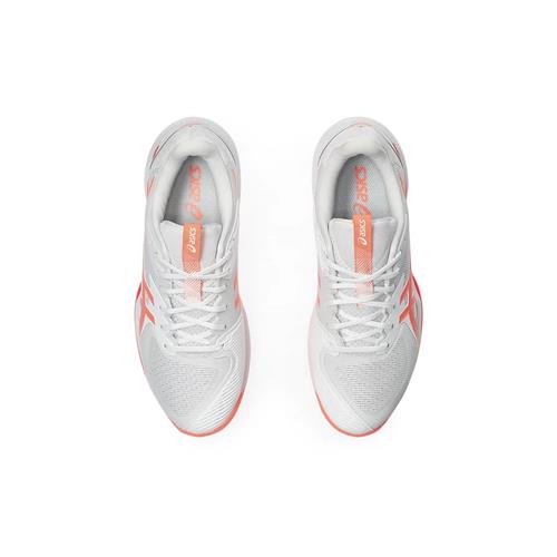 Asics Solution Speed FF 3 Clay Womens Tennis Shoes (White/Sun Coral)