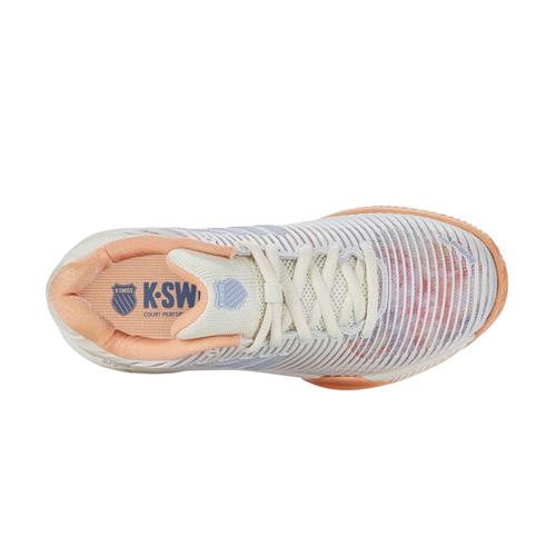 K-Swiss Hypercourt Express 2 HB Womens Tennis Shoes (Star White/Peach Fuz/Heather)