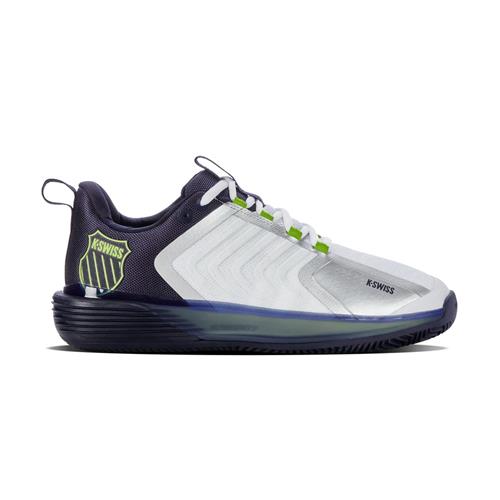 K-Swiss Ultrashot 3 Men's Herringbone Tennis Shoes (White/Peacoat/Lime Green)
