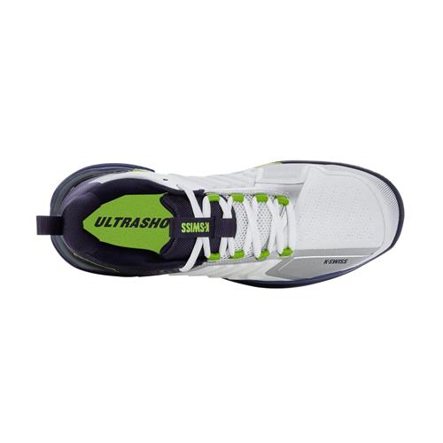 K-Swiss Ultrashot 3 Men's Herringbone Tennis Shoes (White/Peacoat/Lime Green)