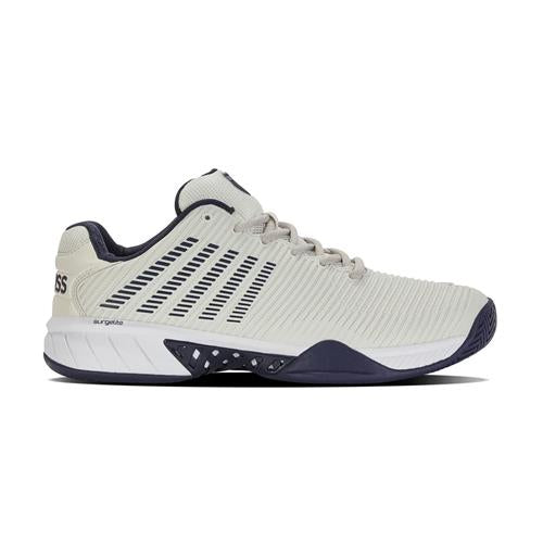 K-Swiss Hypercourt Express Wide (2E) AC Men's Tennis Shoes (White /Gray/Peacoat)