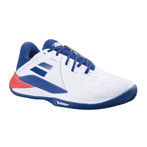 Babolat Propulse Fury Clay Mens Tennis Shoes (White/Estate Blue)