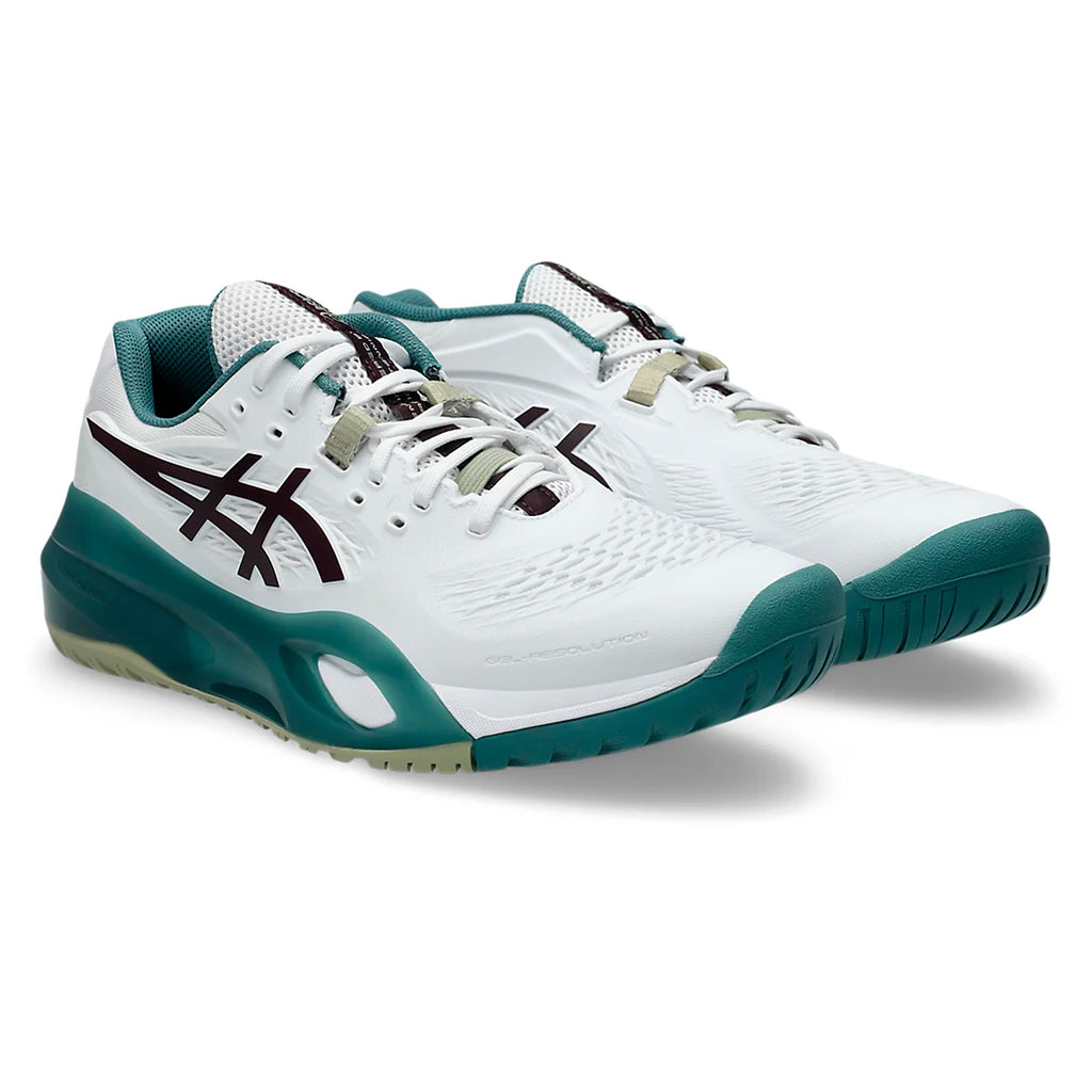 Asics Gel-Resolution X Wide 2E Men's Tennis Shoe (White/Dark Aubergine)