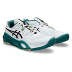 Asics Gel-Resolution X Wide 2E Men's Tennis Shoe (White/Dark Aubergine)