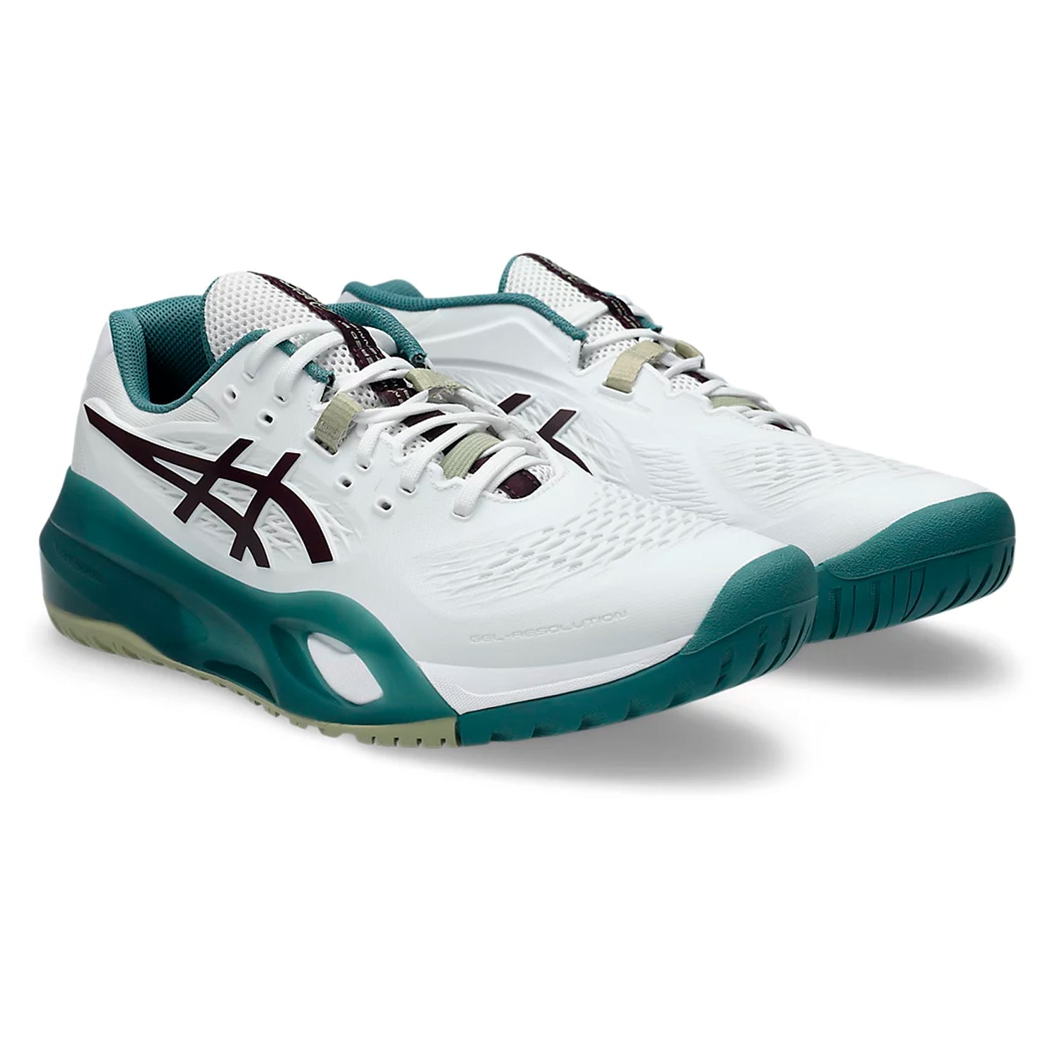 Asics Gel-Resolution X Wide 2E Men's Tennis Shoe (White/Dark Aubergine)