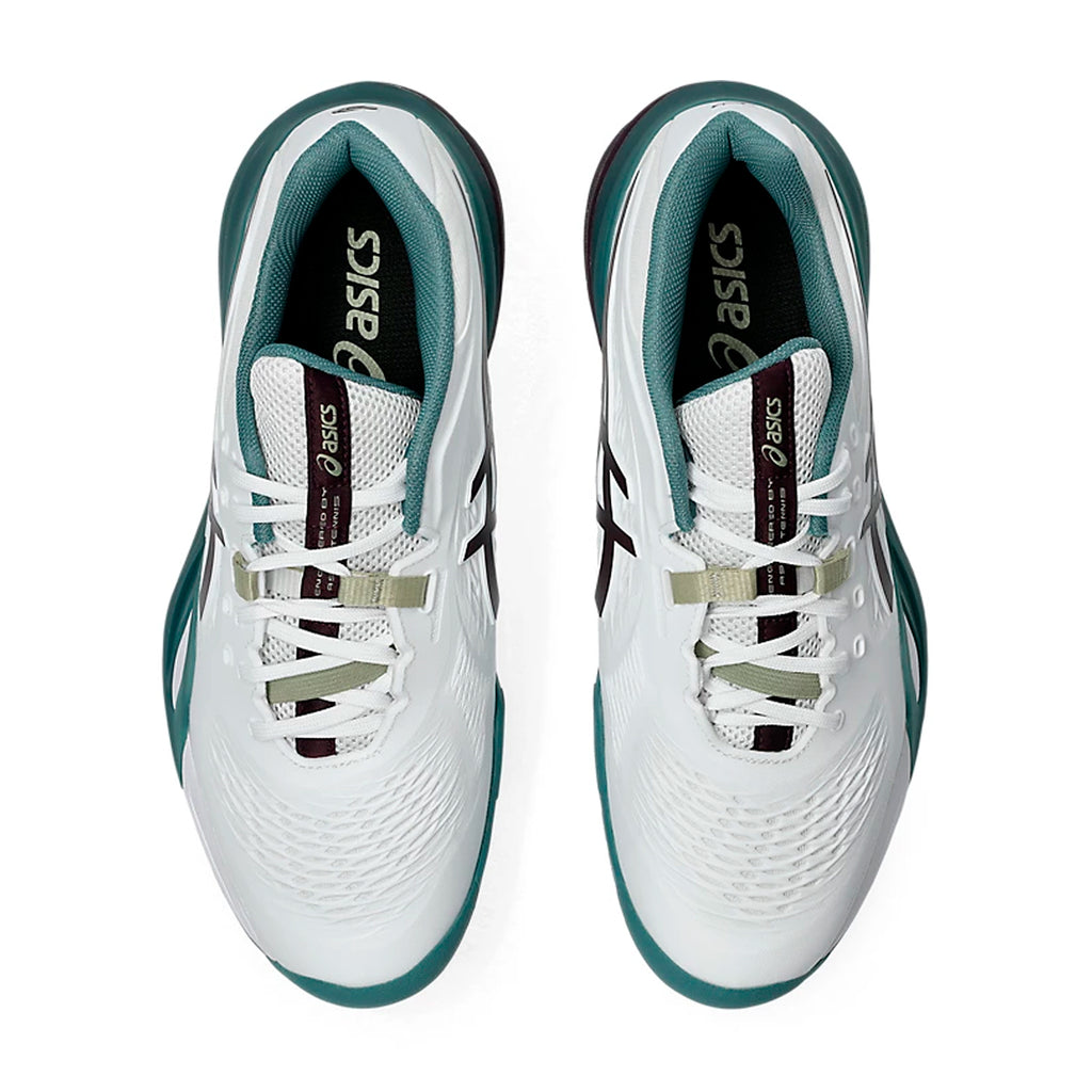 Asics Gel-Resolution X Wide 2E Men's Tennis Shoe (White/Dark Aubergine)