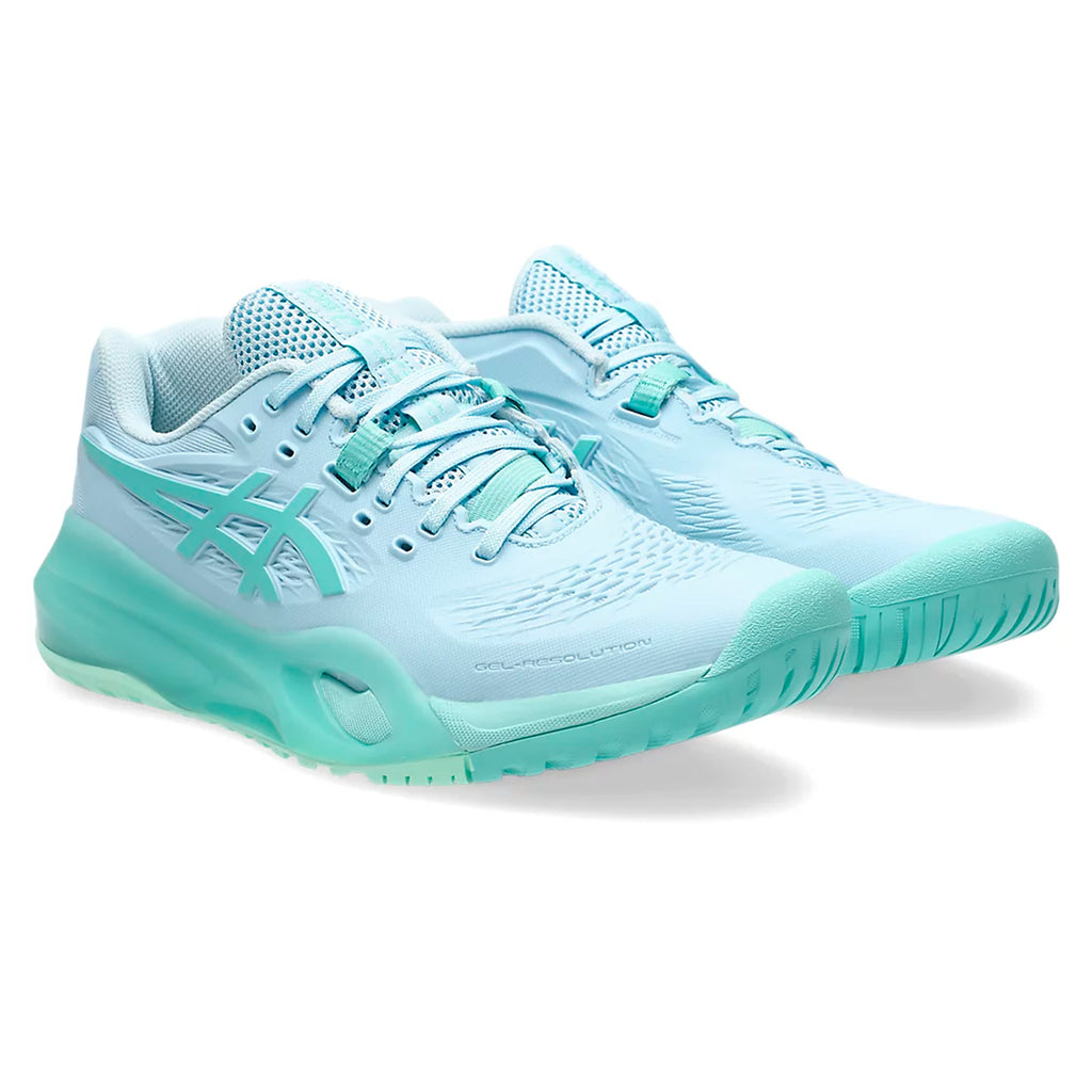 Asics Gel-Resolution X Women's Hardcourt Shoes (Light Blue/Oasis Green)