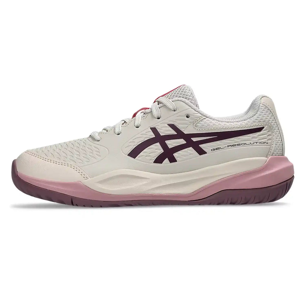 Asics Gel-Resolution X GS HC Junior Shoes (Soft Oat/Dark Aubergine)