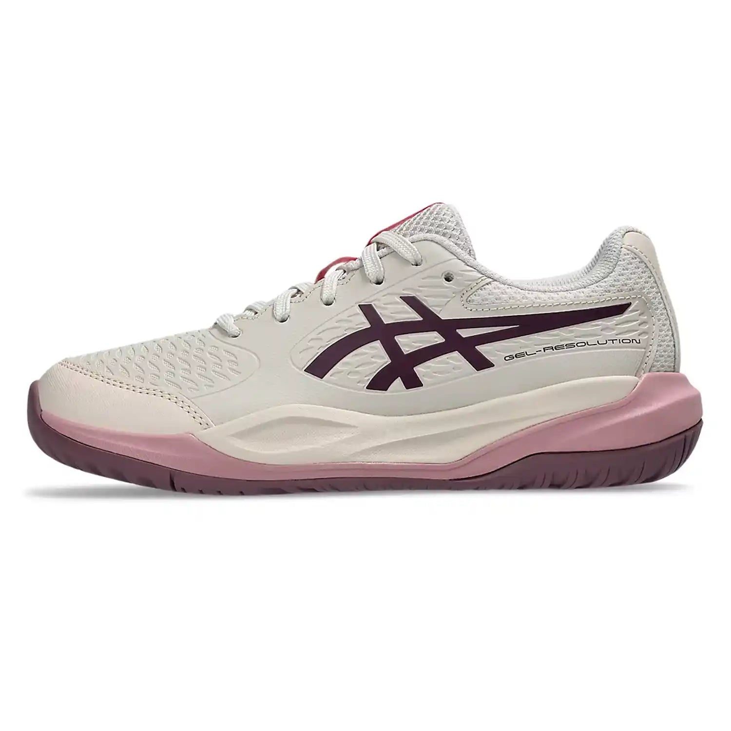 Asics Gel-Resolution X GS HC Junior Shoes (Soft Oat/Dark Aubergine)