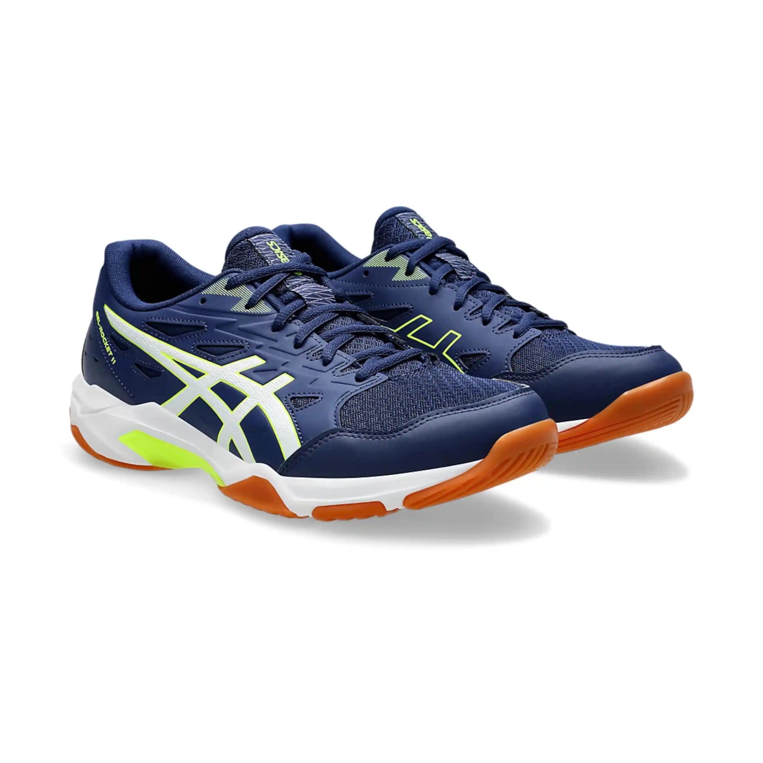 Asics Gel-Rocket 11 Men's Indoor Shoes (Blue Expanse/Safety Yellow)