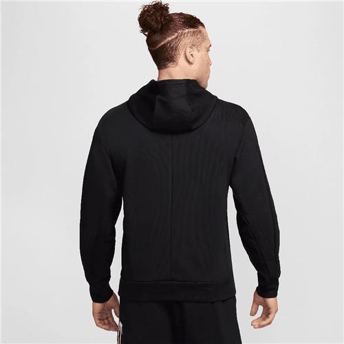 NikeCourt Men's Dri-Fit Fleece Heritage Tennis Hoodie (Black/White/Flat Pewter)