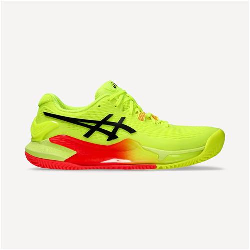 Asics Gel-Resolution 9 Clay Paris Women's Tennis Shoes (Safety Yellow/Black)