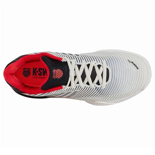 K-Swiss Hypercourt Express Wide (2E) AC Men's Tennis Shoes (Whi/Strlimo/Red)