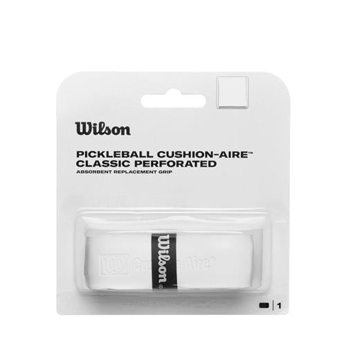 Wilson Pickleball Cushion-Aire Classic Perforated Absorbent Replacement Grip (White)